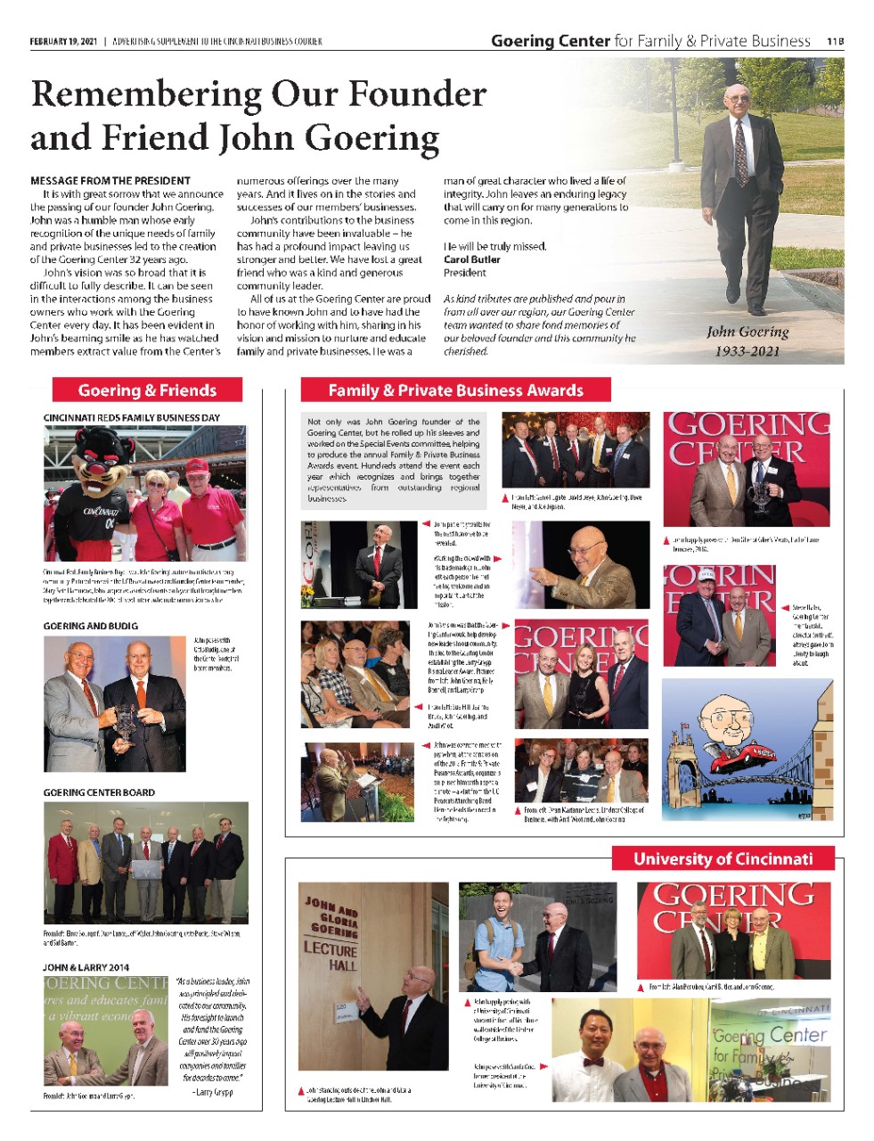 Cincinnati Business Courier Tribute Page