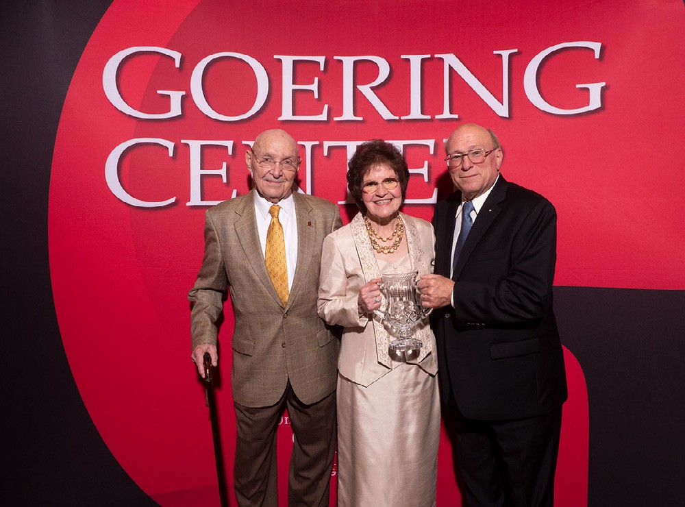 Group photo of John Goering (left), Elizabeth Glier (center), and Dan Glier