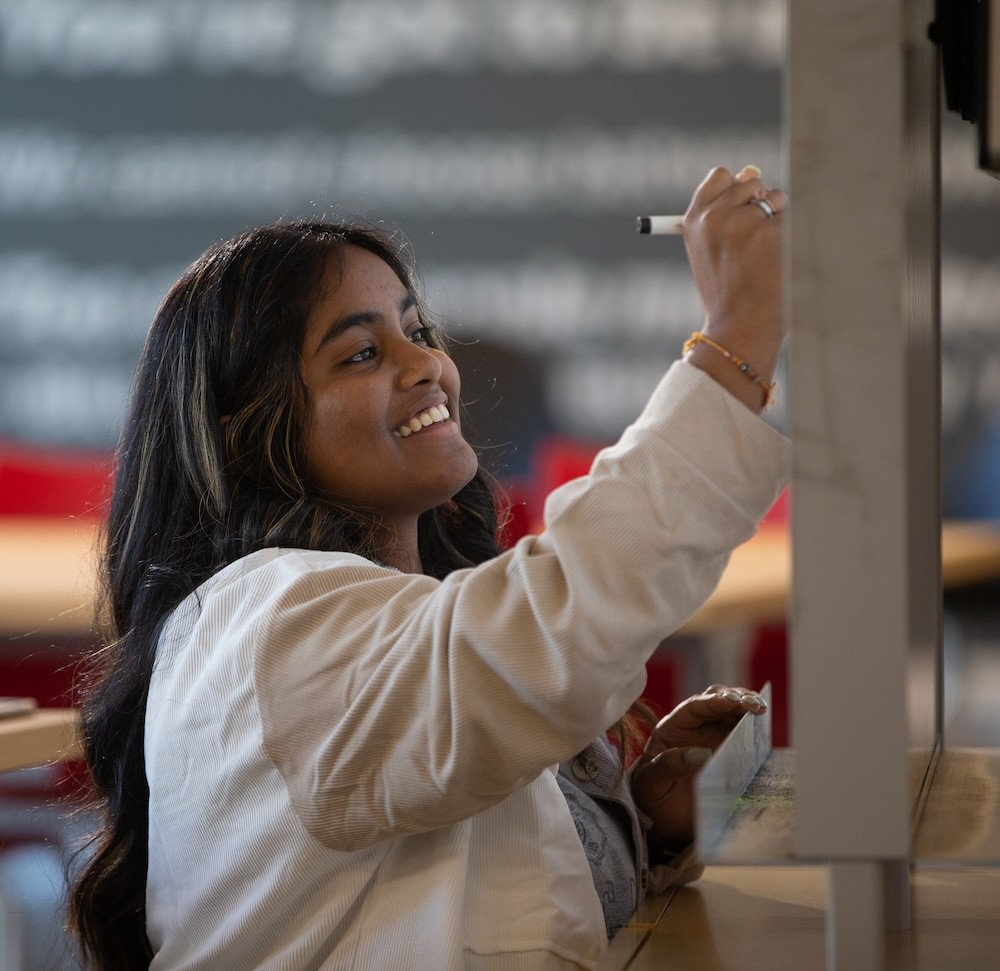 Filming an institutional spot/PSA. Business scene in the Kautz Attic.